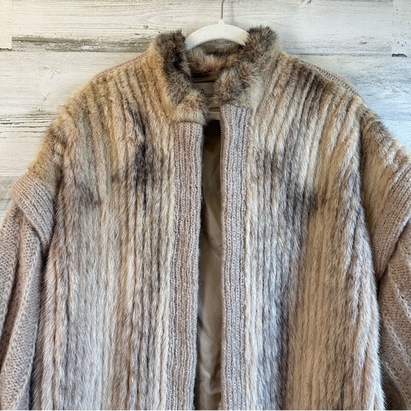 Sol Braunstein Faux Fur Mink Zip Outer Jacket Shacket XL - Picture 3 of 13